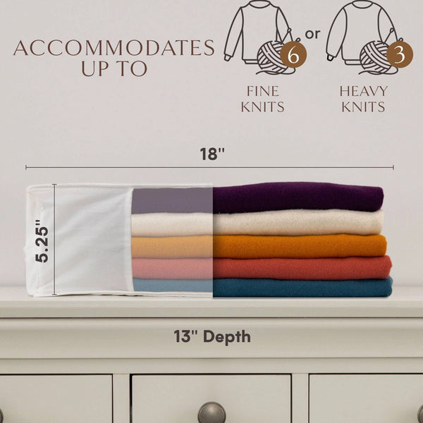 Luxury Organic Cotton Sweater Storage Bag: Fits 6 Fine Knits