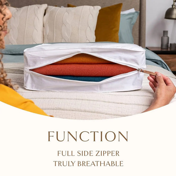 Luxury Organic Cotton Sweater Storage Bag: Fits 4 Knits