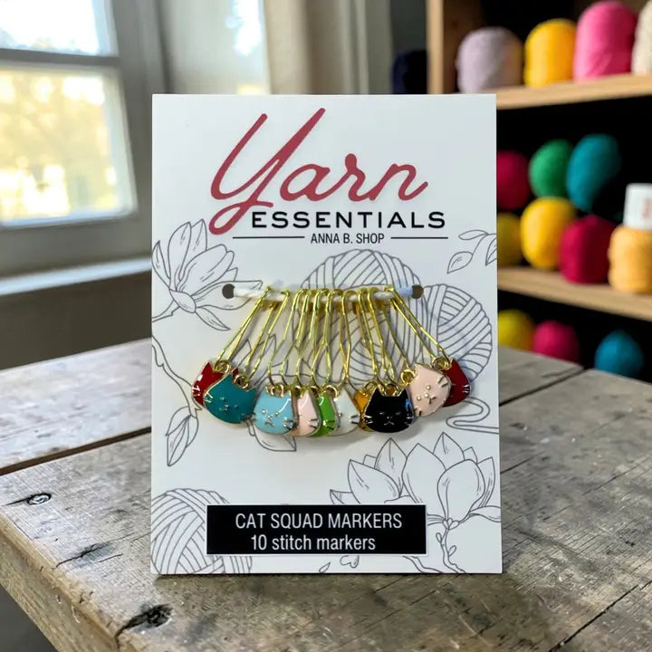 Cat Squad Stitch Markers, Set of 10