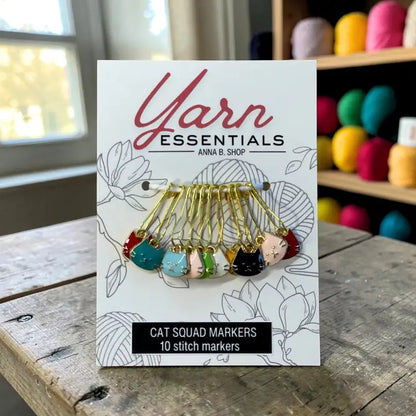 Cat Squad Stitch Markers, Set of 10