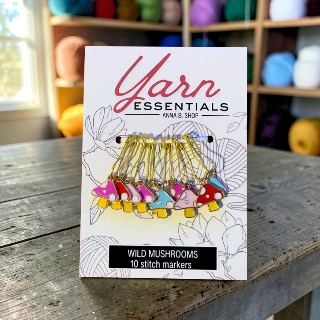 Wild Mushroom Stitch Markers, Set of 10