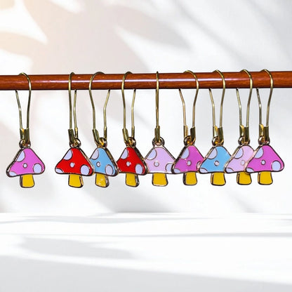 Wild Mushroom Stitch Markers, Set of 10