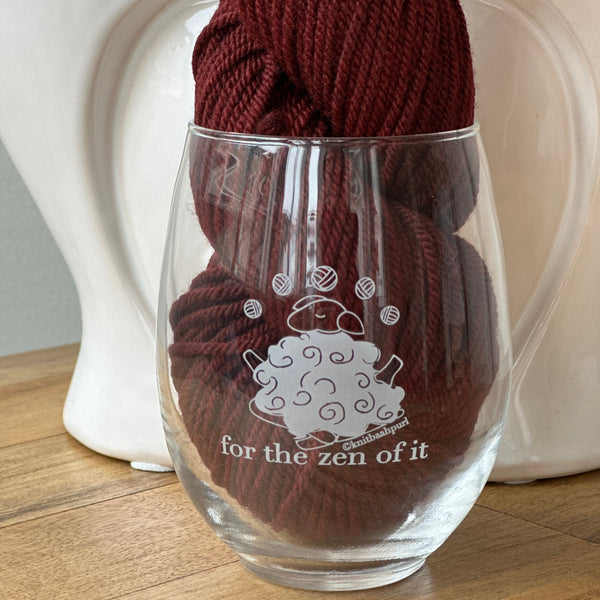 KnitBaahPurl Stemless Wine Glass