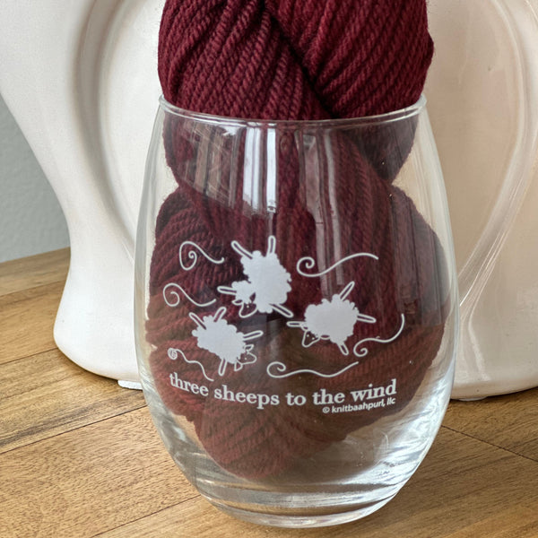 KnitBaahPurl Stemless Wine Glass