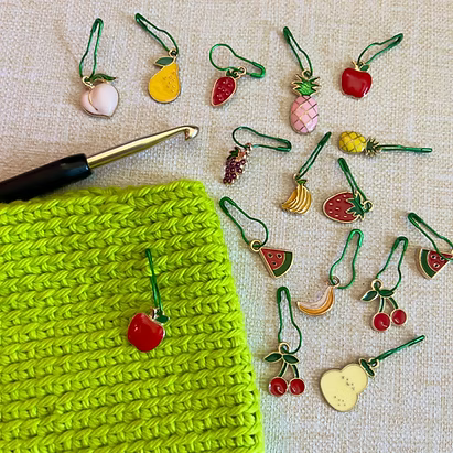 Fruit Basket Stitch Markers, Set of 10