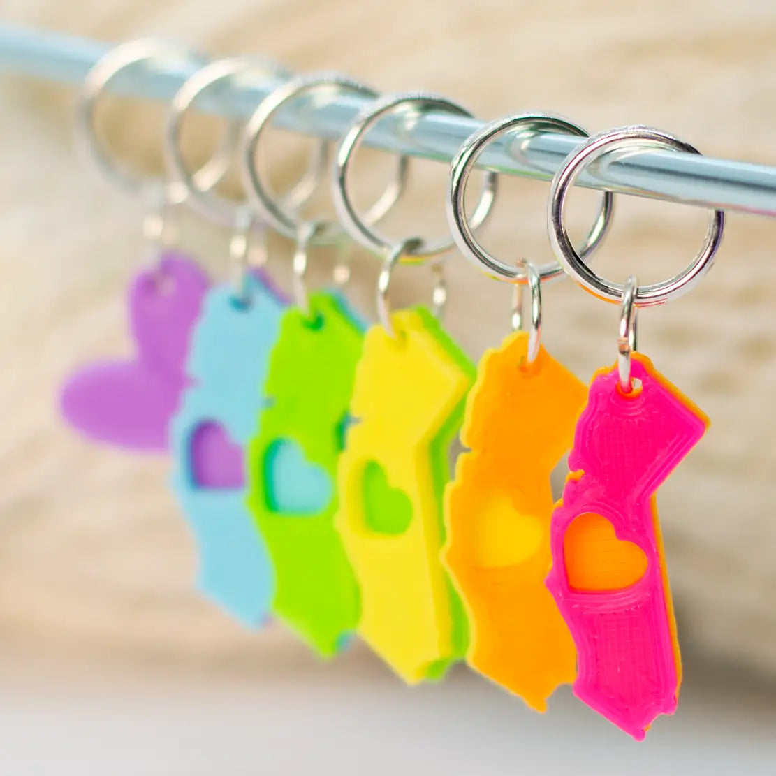 Golden State California Love Stitch Markers