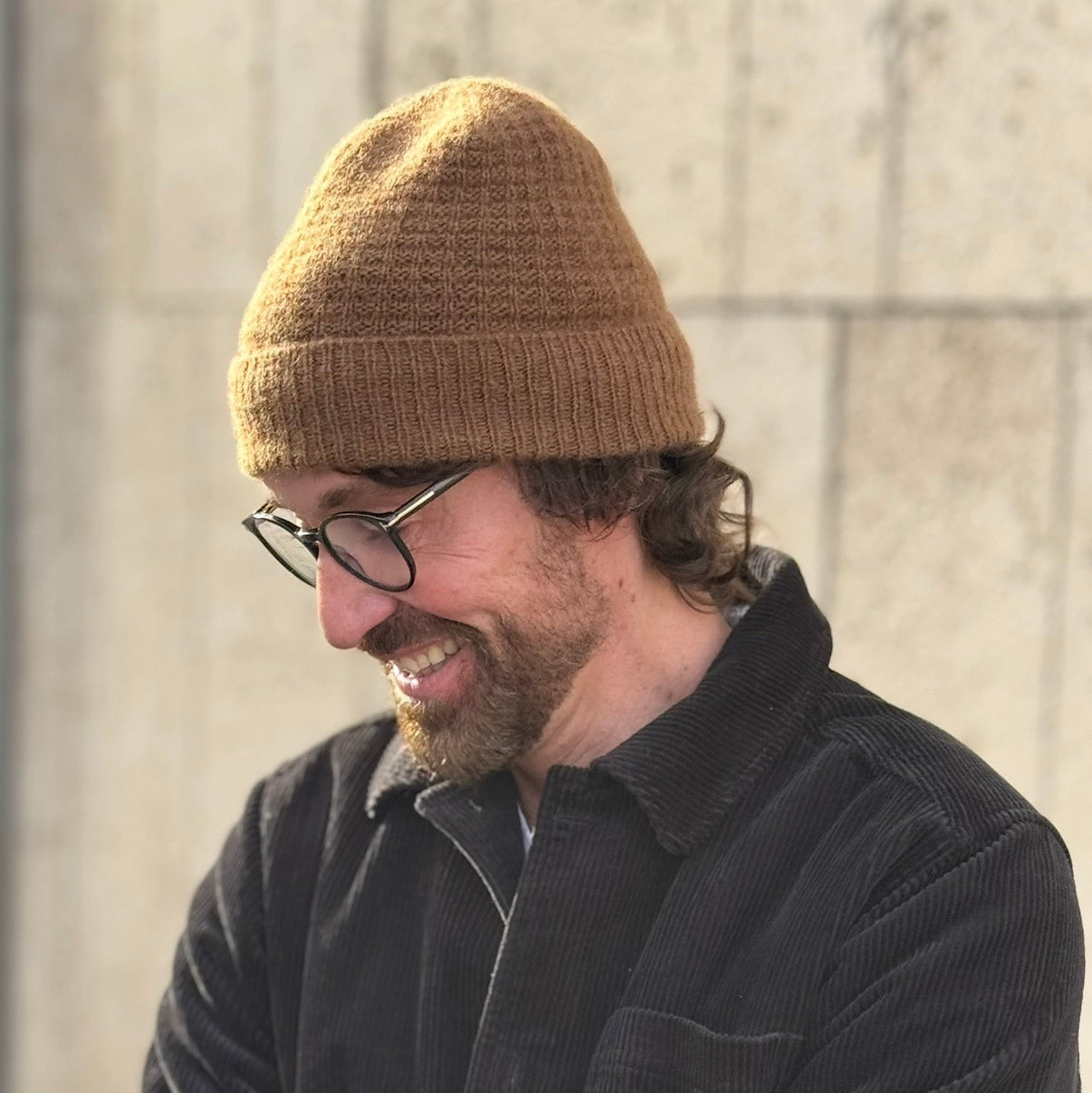Caramel-Cashmere Waffle Hat