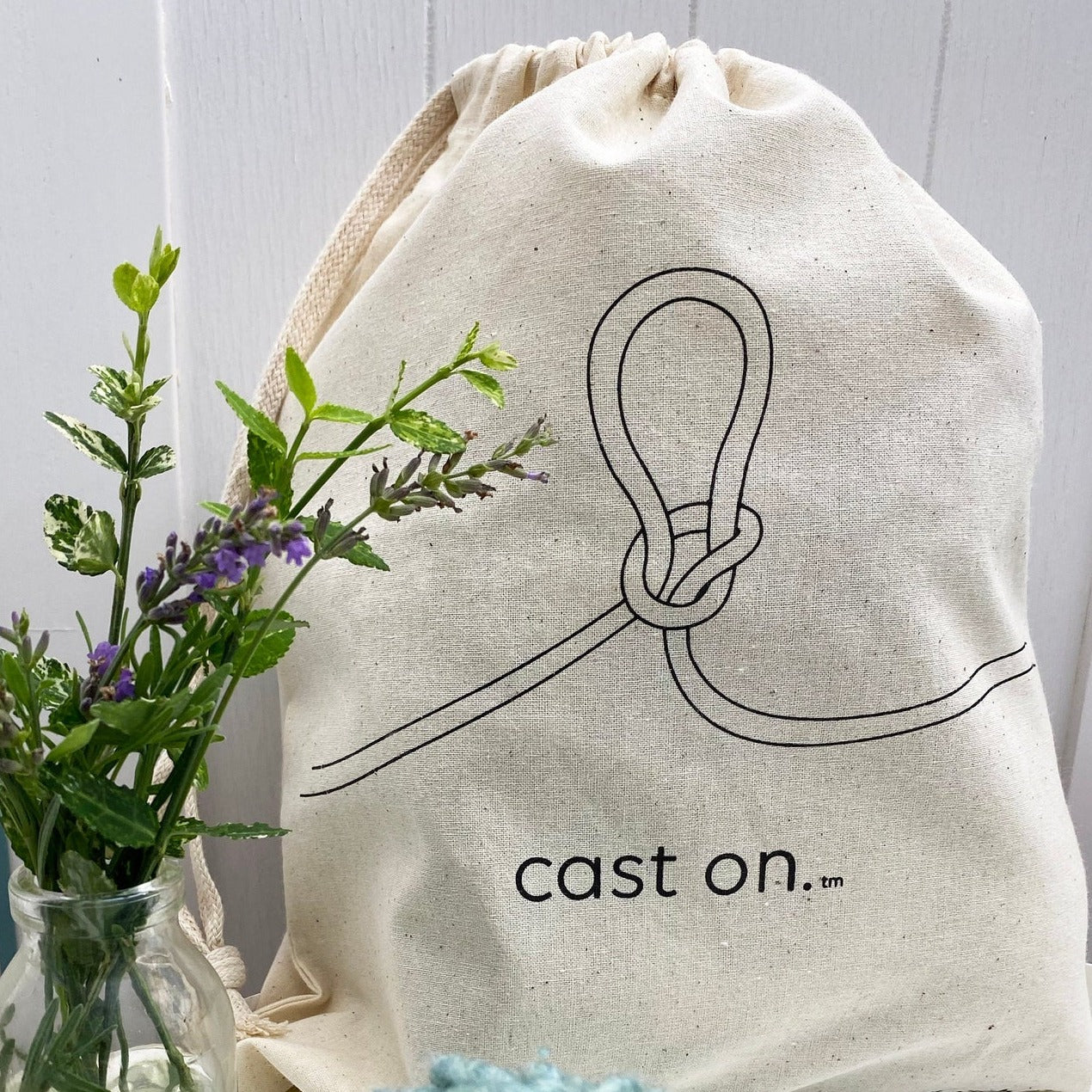 Cast On Drawstring Bag – Monarch Knitting