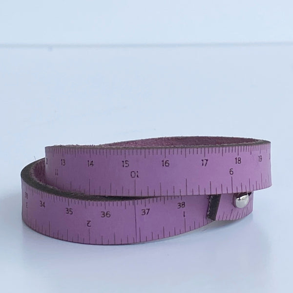 Leather Wrist Ruler Bracelet, 16-inch