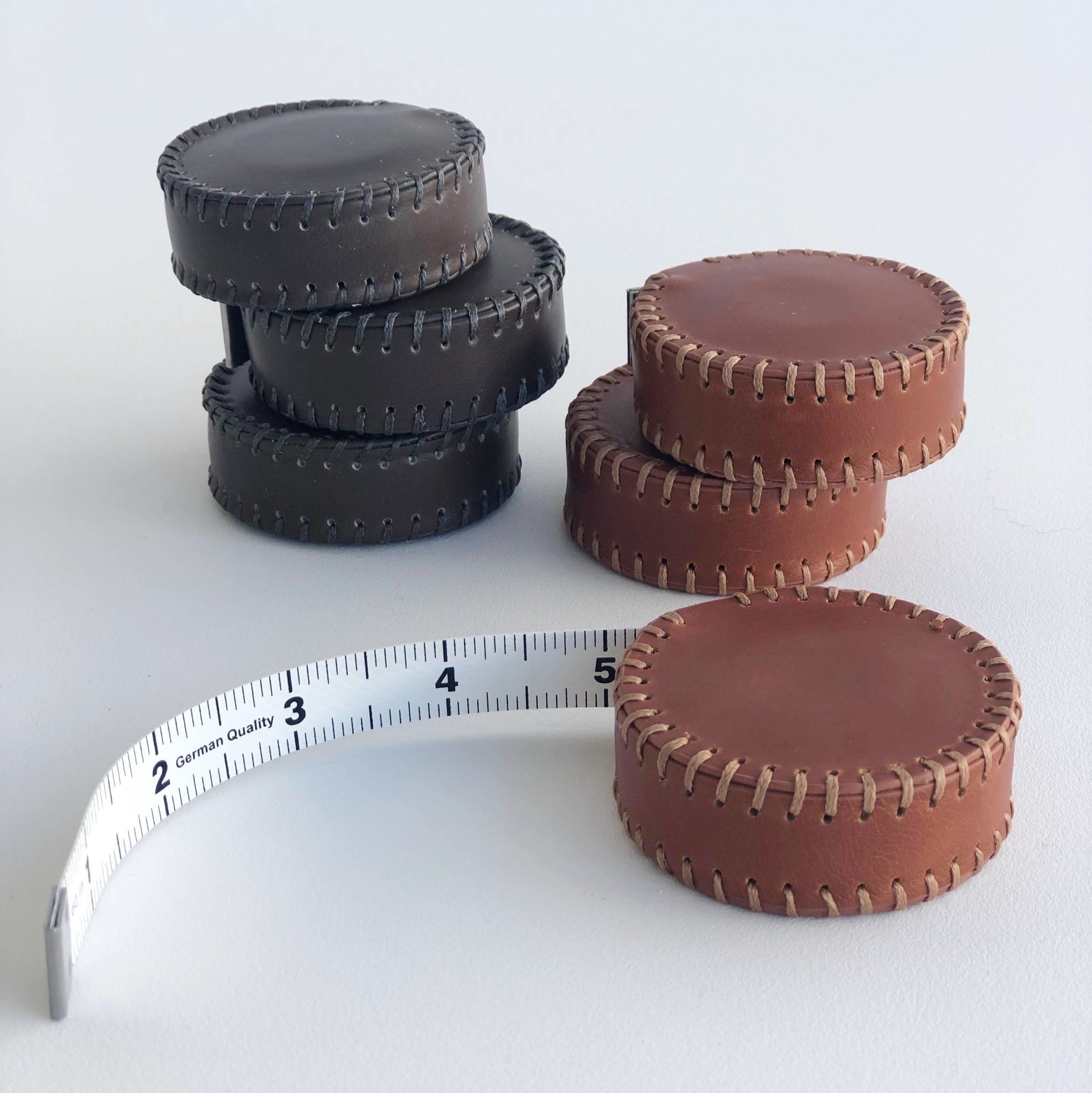 Handsewn Leather Covered Tape Measure For Tailoring, Sewing
