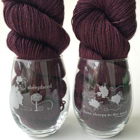 KnitBaahPurl Stemless Wine Glass