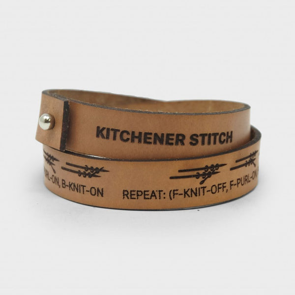 Kitchener Stitch Leather Bracelet - 16 inch